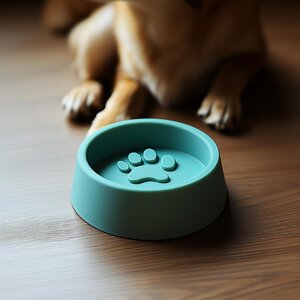 3D-gedruckter Hundenapf Moderne Haustier-Futterschale | Erhabener Pfotenabdruck-Hundefressnapf Haustiernapf | Süßer Welpen-Wassernapf | Hundefressnapf aus Kunststoff