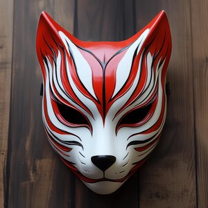 3D-gedruckte japanische Fuchs-Krieger-Maske