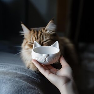 3D-gedruckter Katzennapf | Niedlicher Futternapf für Kätzchen | Moderner Katzenfutterspender | Kleiner Wassernapf für Haustiere | Freundlicher Katzennapf | Einzigartiges Geschenk-Zubehör für Haustiere
