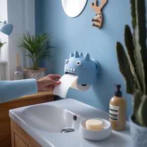 Stacheliger Monster-Toilettenpapierhalter | 3D-gedruckter Kawaii-Wandspender | Süße Badezimmerdeko, witziger Gäste-WC-Organizer, Geschenk für Kinder