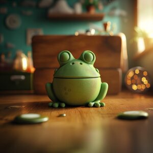 Frosch-Gedenkurne mit Deckel | 3D-gedruckter Behälter für Tierasche, Naturinspirierte Regaldekoration und Erinnerungsdisplay