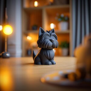 Schnauzer-Hunde-Gedenkurne mit Deckel | 3D-gedruckter Behälter für Hundeasche, Regaldekoration, Erinnerungstribut, Geschenk- und Deko-Akzent