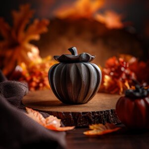 Goblincore-Kürbis-Gedenkurne mit Deckel | 3D-gedruckter Aufbewahrungsbehälter für Tierasche, Herbstliches Regaldekor und Gedenkgeschenk