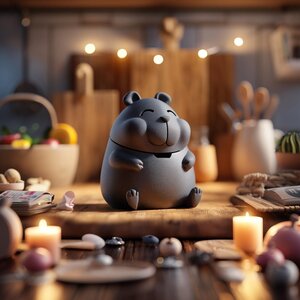 Gedenkurne Pausbäckiger Hamster mit Deckel | 3D-gedruckter Andenkenbehälter für Tierasche | Gemütliche Regaldekoration und Kleintier-Gedenken