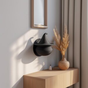 Hexenhut-Wanddekoration-Regal | 3D-gedrucktes Fantasy-Schwebendes Stauraum-Accessoire | Gotische Cottagecore-Hexen-Wohndekoration für Moderne Räume