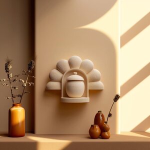 Wandmontiertes Gedenkregal mit Urne | 3D-gedrucktes Andenken-Display für Tierasche | Moderne Gedenkdekoration Andenken-Geschenkset Kunst