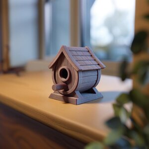 3D-gedrucktes rustikales Vogelhaus-Dekor | Regal-Akzent für drinnen