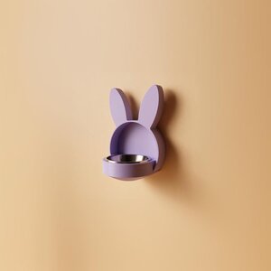 Hasen-Wandhalter für Napf | 3D-gedrucktes niedliches erhöhtes Futterrahmen-Gestell für Katzen & Kleinhunde | Kawaii-Fütterungsstation, Wanddeko-Geschenk