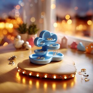 Wolken Schmuck-Organizer | Wolken-Ringhalter | 3D-gedruckter Ohrring-Ständer