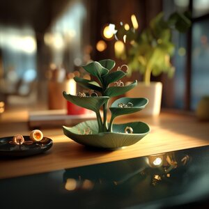 Botanischer Schmuckhalter | Blatt-Ringschale | 3D-gedruckter Ohrring-Ständer