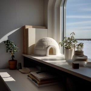 Niedliche Iglu-Regaldeko | 3D-gedruckter Arktischer Kuppel-Deko-Akzent für Modernen Schreibtisch, Gemütliche Bücherregal-Gestaltung und Nordisches Zuhause
