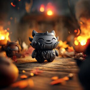 Goblincore-Kreatur Gedenkurne mit Deckel | 3D-gedruckter Aufbewahrungsbehälter für Tierasche, Fantasy-Regaldeko, Gemütliches Andenken und Geschenk