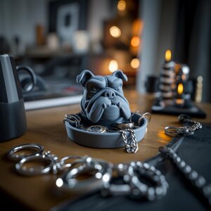 Bulldoggen Schmuck-Organizer | Hunde-Ringhalter | 3D-gedrucktes Uhren-Tablett für Herren