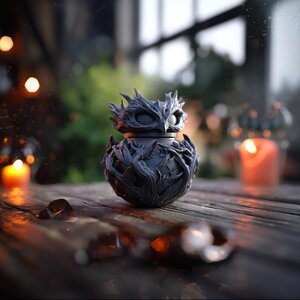 Dark-Fantasy-Raben-Gedenkurne mit Deckel | 3D-gedruckter Behälter für Tierasche als gotisches Regaldekor und Andenken-Display