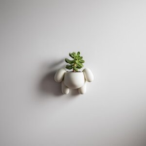 3D-gedrucktes Welpen-Wandpflanzgefäß | Niedlicher Tier-Pflanzenhalter