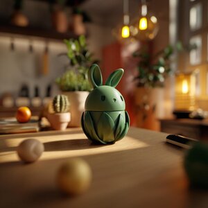 Gedenkurne Hase mit Deckel und Blumensockel | 3D-gedrucktes Behältnis für Tierasche, Regaldeko und Erinnerungsstück