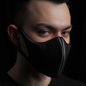 3D-gedruckte minimalistische schwarze Cosplay-Maske