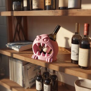 3D-gedruckter Monster-Weinflaschenhalter | Display mit offenem Maul