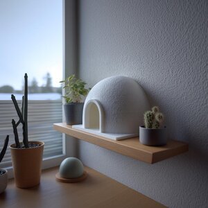 3D-gedrucktes minimalistisches Iglu-Kuppel-Dekor | Deko-Objekt für drinnen