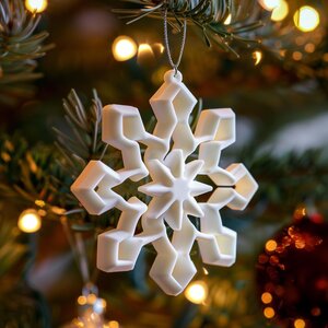 10-teiliges Set 3D-gedruckter Schneeflocken-Ornamente