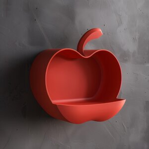 3D-gedrucktes Apfel-Wandregal | Modernes Fruchtinspiriertes Schwebendes Regal