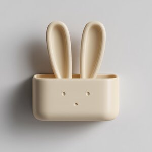 3D-gedrucktes Hasen-Wandorganizer-Regal | Niedliche Kaninchenohren-Aufbewahrungstasche für den Eingangsbereich | Minimalistischer Deko-Akzent für gemütliches Kinderzimmer, Kinderzimmer und Zuhause