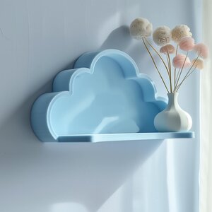 3D-gedrucktes Wolken-Wandregal | Modernes Minimalistisches Schwebendes Regal-Design | Einzigartige Verspielte Wohndeko