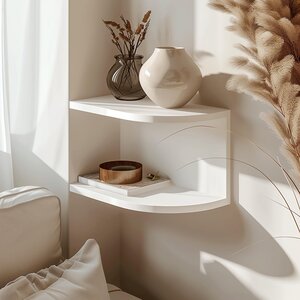 3D-gedrucktes Eck-Wandregal | Minimalistisches Schwebe-Regal-Design | Moderner dekorativer Stauraum fürs Zuhause