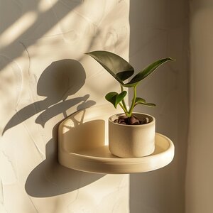3D-gedrucktes Rundes Wandregal | Minimalistisches Schwebendes Ausstellungsbrett | Moderner Geschwungener Wanddeko-Akzent für Stilvolle Zeitgenössische Wohnräume