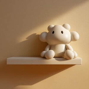 3D-gedrucktes Wandregal Niedliche Kreatur | Schwebendes Regalbrett mit Kawaii-Blob-Figur | Minimalistisches Deko-Regal für Kinderzimmer, Babyzimmer und Spielzimmer