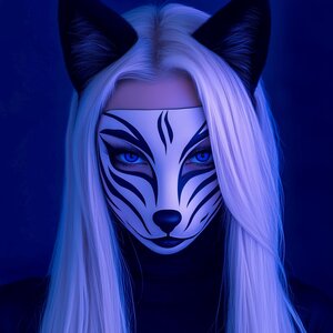 3D-gedruckte Kitsune-Maske | Japanische Fuchsgeist-Maske | Yokai-Cosplay-Maske