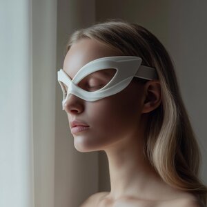 3D-gedruckte Futuristische Augenmasken-Brille | Minimalistisches Skulpturales Statement-Accessoire | Requisite für Cosplay, Kostümparty und Modernes Mode-Fotoshooting