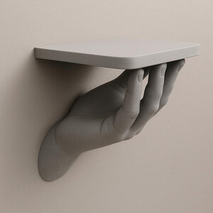 Hand-Wandregal | 3D-gedrucktes Schwebendes Regal | Surrealistisches Kunstregal