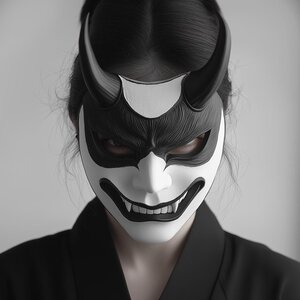 3D-gedruckte Oni-Maske | Japanische Dämonen-Samurai-Kriegermaske | Fantasy-Cosplay-Maske