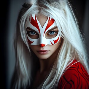 Fuchsgeist-Cosplay-Maske Japanische Folklore | Kostüm-Anime-Maske Weiß und Rot | Fantasy-Festival-Maske