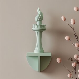 3D-gedruckte Freiheitsfackel-Wanddekoration | Moderne, minimalistische Skulptur für das Wohnzimmer | Einzigartiges symbolisches Wohnaccessoire