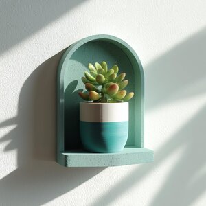 3D-gedrucktes Wandregal | Kleines Pflanzen-Ausstellungsregal | Meditations-Altarregal