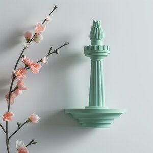 3D-gedrucktes Freiheitsfackel-Wanddekor | Modernes minimalistisches, von der Statue inspiriertes Design | Einzigartiger zeitgenössischer Wohnakzent für kreative Interieurs