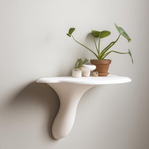 Minimalistisches Pilz-Wandregal | Vom Flachen Lackporling Inspiriertes 3D-gedrucktes Regal | Moderne Organische Dekoration