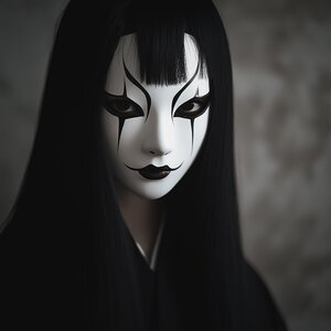 Japanische Geistermaske | Horror-Cosplay-Masken | 3D-gedrucktes gotisches Phantomgesicht für Theater und Halloween