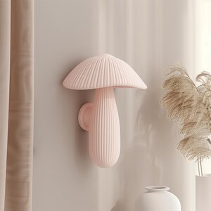 3D-gedruckte Pilz-Wanddekoration | Sanfte, geriffelte Pastell-Skulptur | Modernes minimalistisches Accessoire für zeitgenössische Interieurs und Kreativstudios