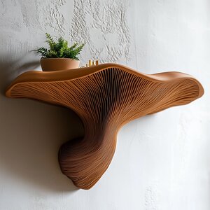 Fungi-Schwebendes Wandregal | 3D-gedruckte Organische Pilz-Wanddeko | Naturinspirierter Wohnakzent, Modernes Wandregal