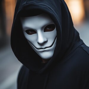 Lächelnde Phantom-Maske | Gruselige Halloween-Maske | 3D-gedruckte Anonyme Cosplay-Maske