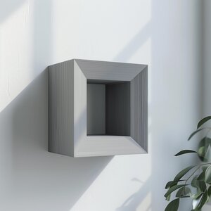 3D-gedrucktes geometrisches Wandregal | Modernes, minimalistisches Schweberegal-Design | Einzigartiges quadratisches Dekor