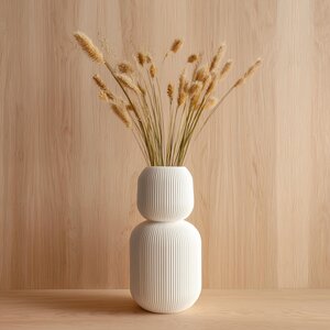 3D-gedruckte geometrische Vase | Moderne Deko-Vase für Trockenblumen | Minimalistisches Wohnaccessoire