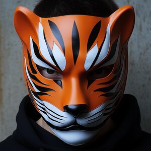 Tiger-Maske | Ninja-Cosplay-Samurai-Kriegermaske | 3D-gedruckte Anime-Shinobi-Maske