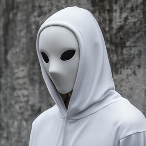 Phantom-Maske | Minimalistische Gesichtslose Maske | Gruselige 3D-gedruckte Halloween-Maske