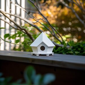 3D-gedrucktes geometrisches Vogelhaus-Deko | Modernes Ornament