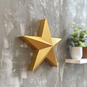 3D-gedruckte geometrische Stern-Wandskulptur