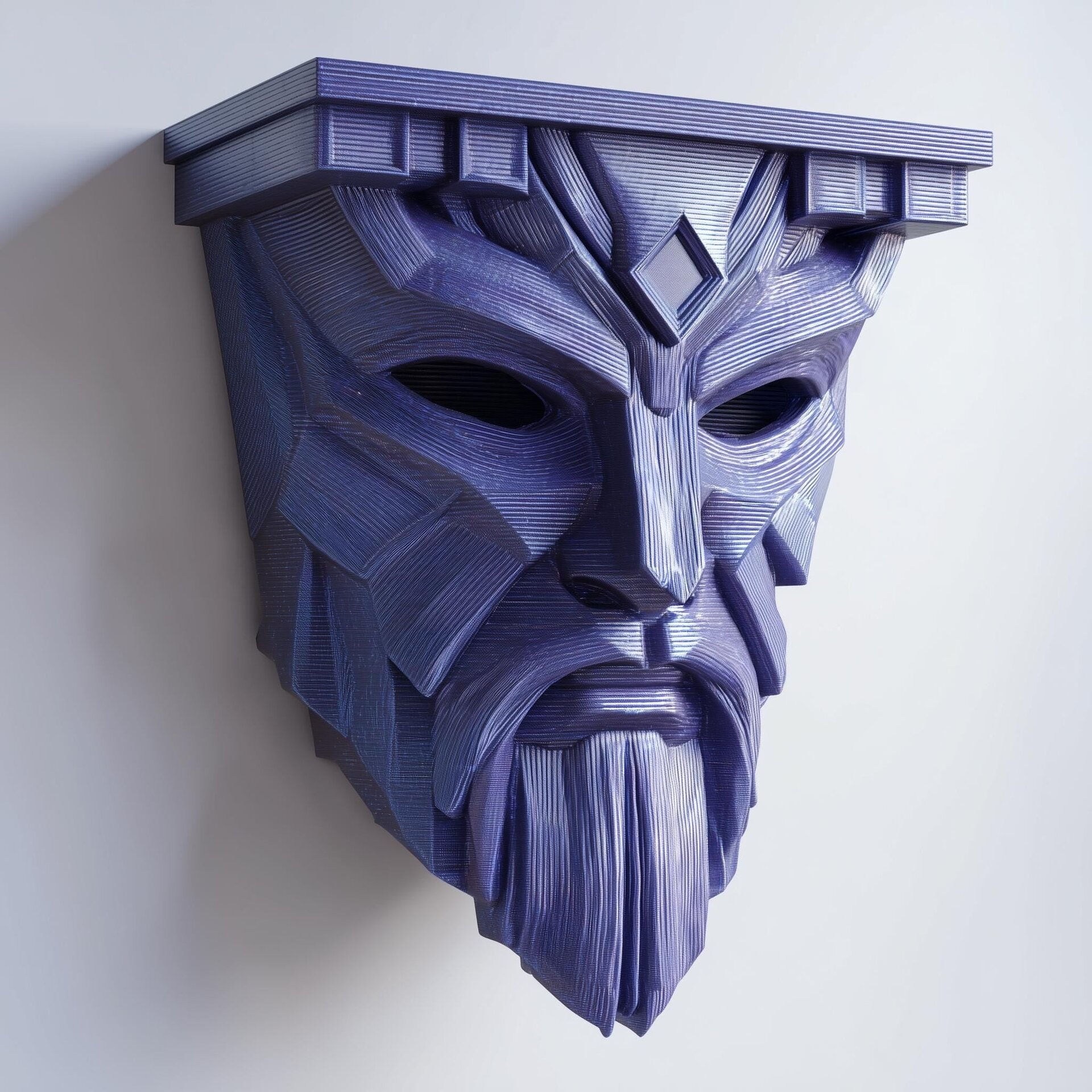 3D-gedrucktes Wandregal mit Wächtermaske